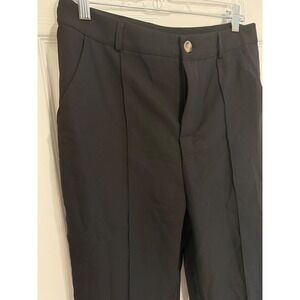 Shein Black‎ Cropped Dress Pants High Waist Career Casual Trousers L